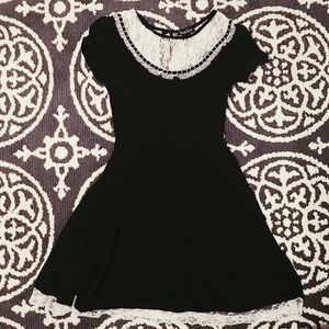 Lace Statement Collar Skater Dress